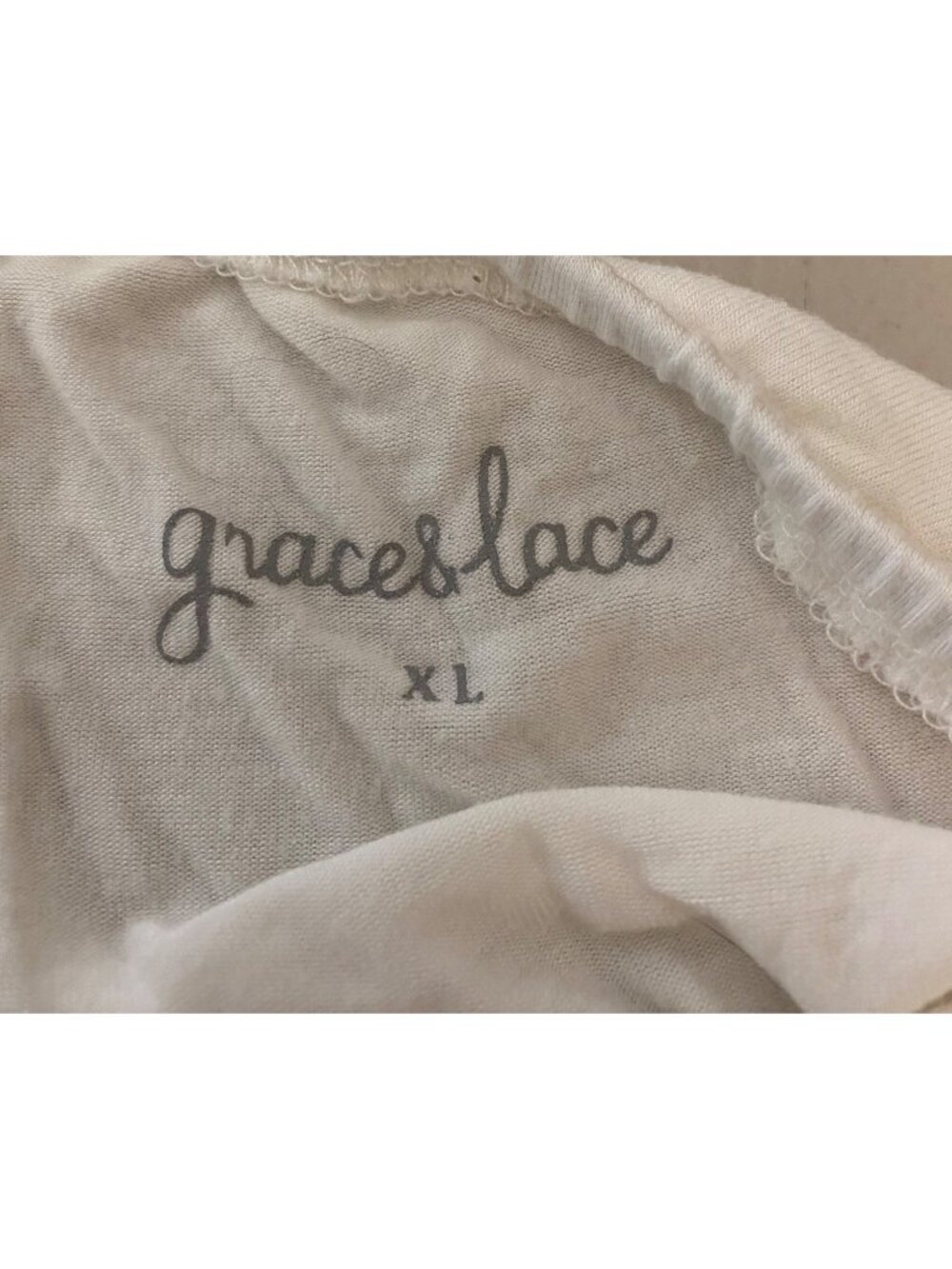 Grace & Lace Ivory Floral Hem Slip Dress Adjustable Straps & Lace Details XL - Picture 3 of 7